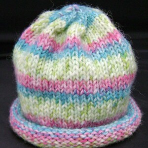 Strawberry Rhubarb Pie Knitted Baby Hat size Premie to Newborn ready to ship