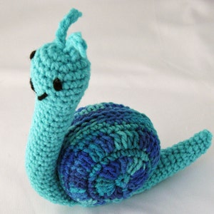 Beth the Snail Amigurumi Turquoise Crocheted Stuffed Toy Made to order