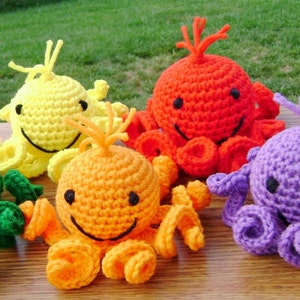 Rainbow Amigurumi Octopi Stuffed Crocheted Toy Ready to Ship image 2