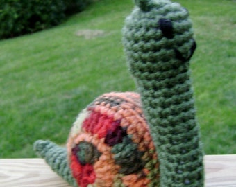 Autumn the Snail - Crocheted Amigurumi Stuffed Toy made to order