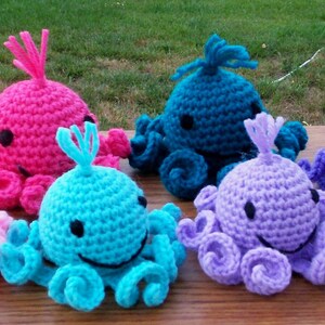 Amigurumi Octopi in Pastels Crocheted Stuffed Toy Ready to Ship image 2