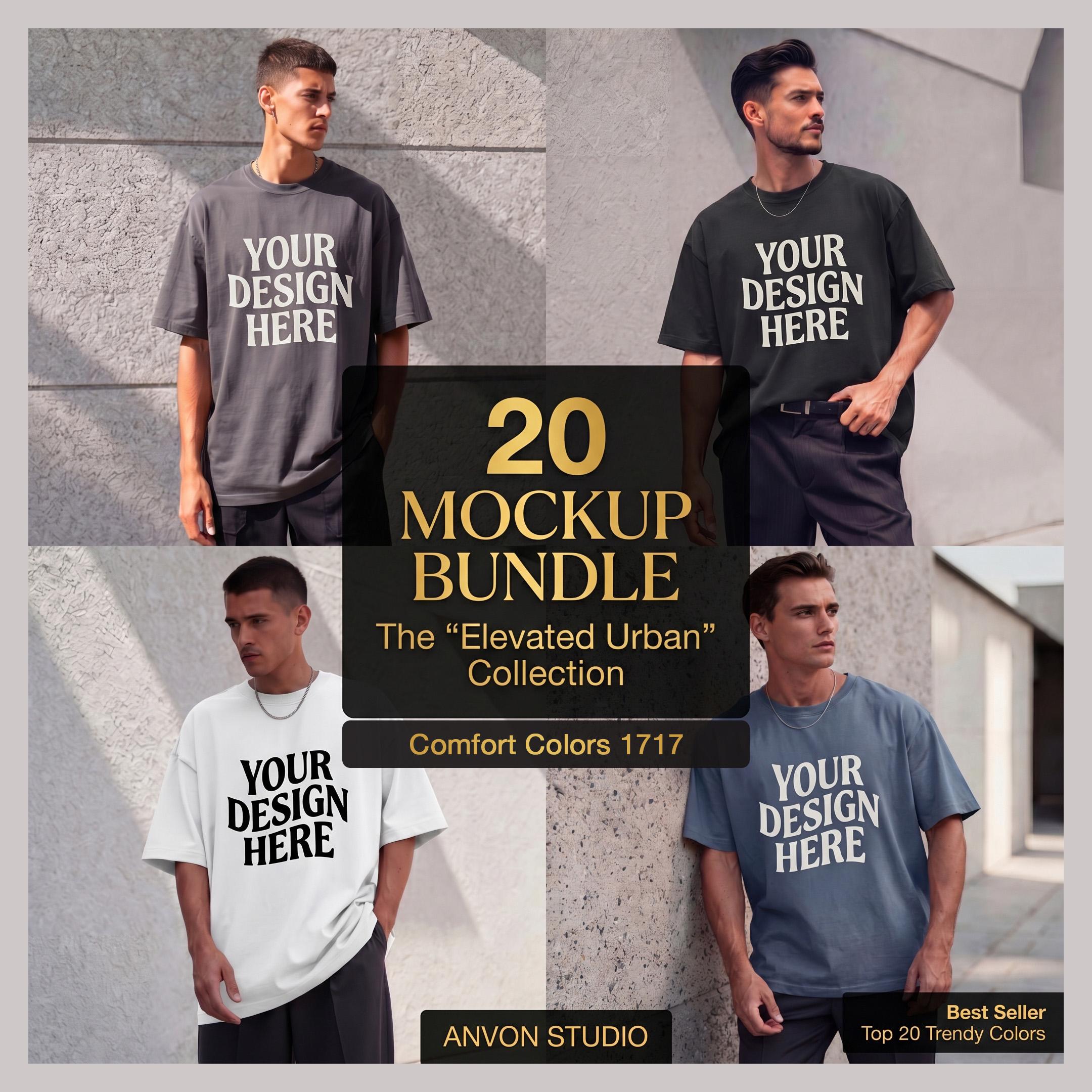 20 Comfort Colors 1717 Mockup | Urban Streetwear | Male Model