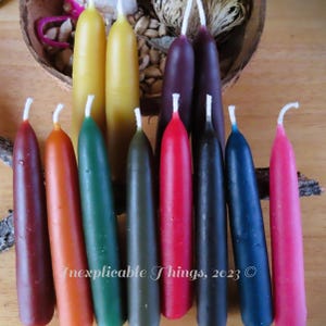 Hand getauchte Bienenwachs Zauberkerzen: Ritual Glockenspielkerzen (2er-Set)