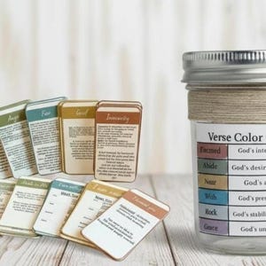 Bibel-Vers-Glas-42 Verse + Zusammenfassungen und farblich gekennzeichnete Anleitung