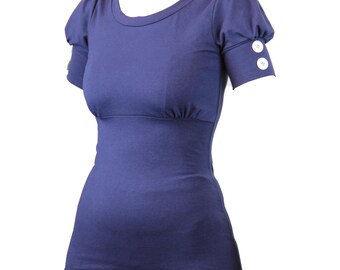 Bluzka w stylu vintage z lat 50. z bufiastymi rękawami i mankietami / retro / rockabilly / vintage / pin up