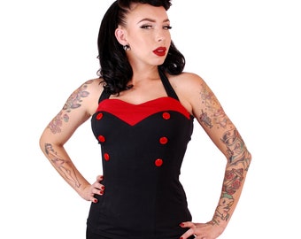 Top typu halter w stylu vintage z lat 50. XX wieku