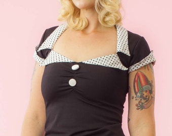 Dopasowany top w stylu vintage z lat 50. / retro / rockabilly / vintage / pin up