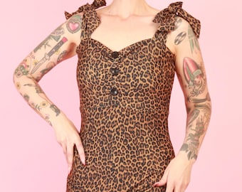 Pinky Pinups 1950s Leopard Print One Piece Swimsuit – S to 3XL
