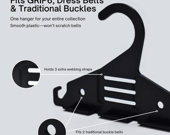 Grip6 Belt Holder – Closet Organizer for Webbing, Dress & Buckle Belts