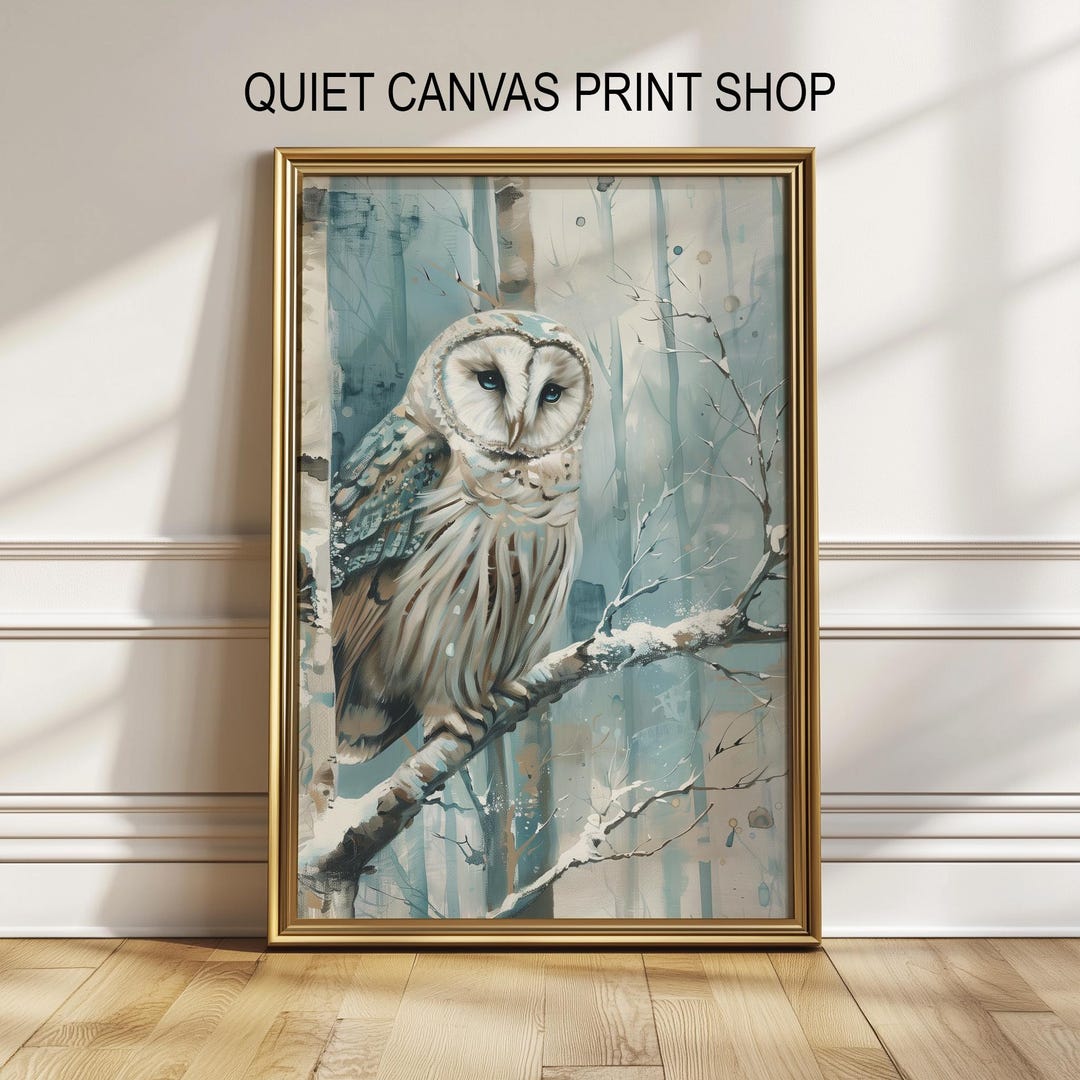 Barn Owl Watercolor Print – Vintage Winter Woodland (digital Download ...