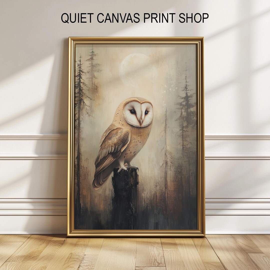 Rustic Barn Owl Watercolor Print – Woodland Nature Art (digital ...