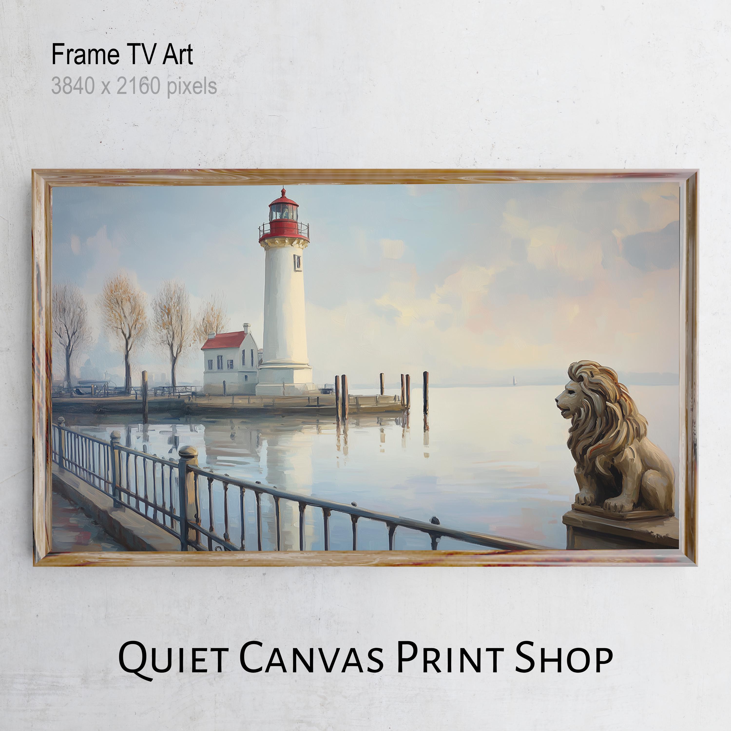 ルチェマーレ　LUCE MARE ジョルジオ・ロッティ　アート本sealight Vintage Nautical Lindau Lighthouse Art, Moody Coastal Frame TV Art