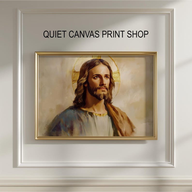 Vintage Jesus Christ Portrait – Printable Religious Wall Art (digital ...