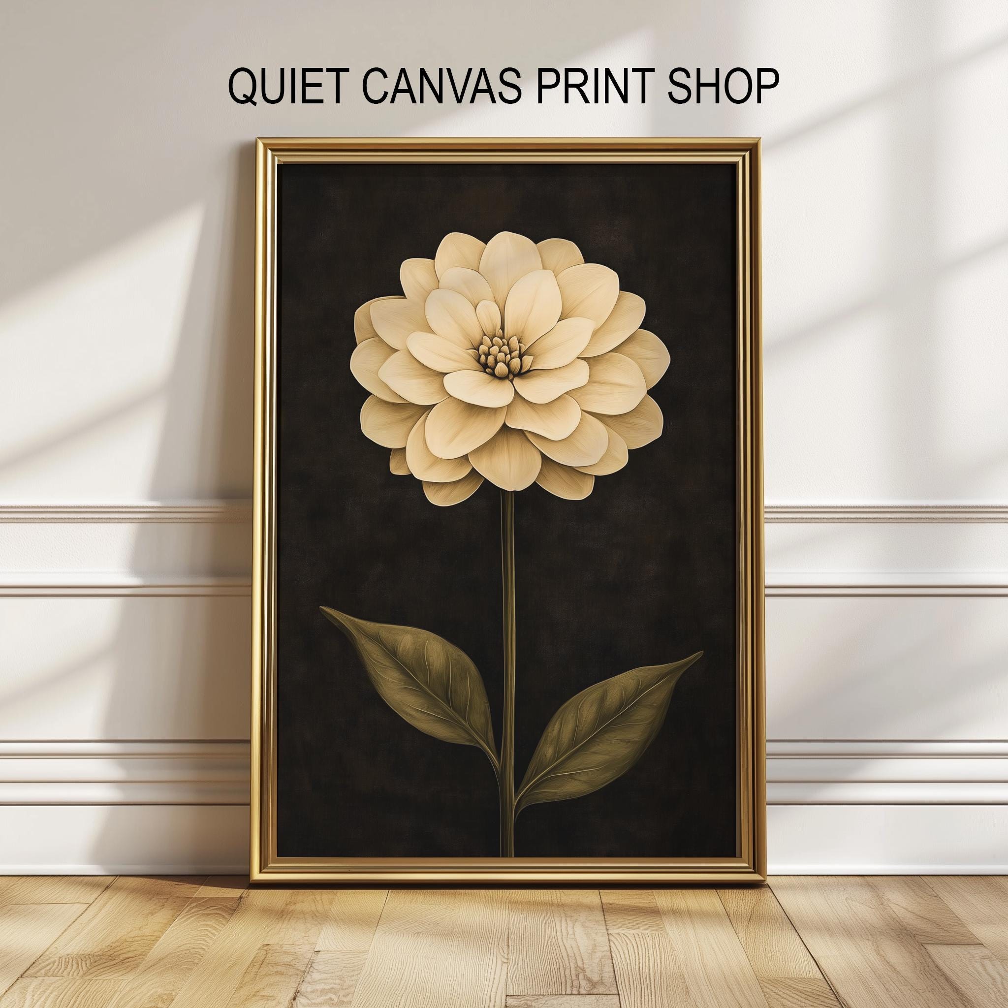 Jasmine Flower Vintage Botanical Art Print - Moody Farmhouse Decor ...