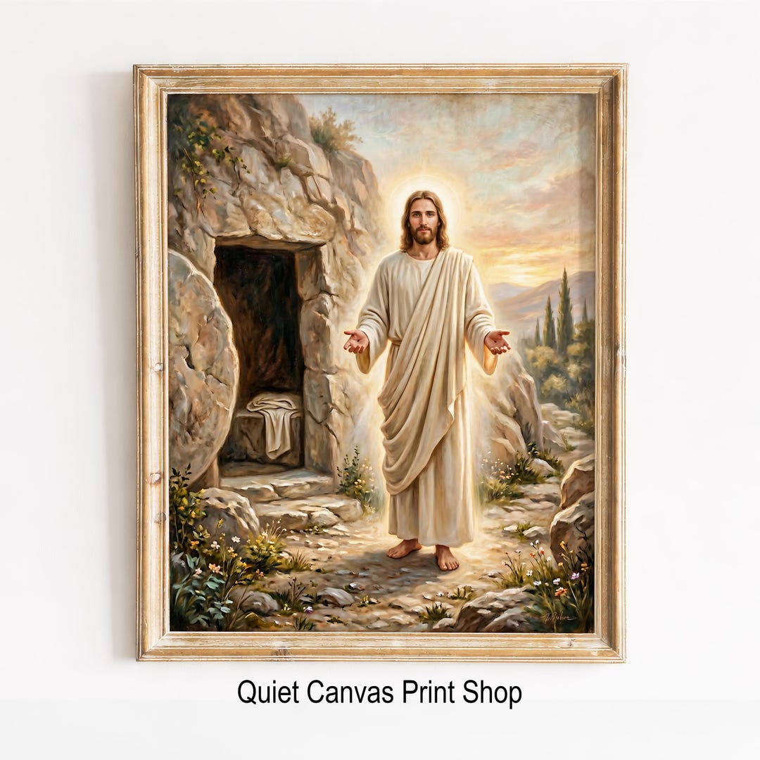 Jesus Resurrection Scene Print, Traditional Christian Easter Art ...