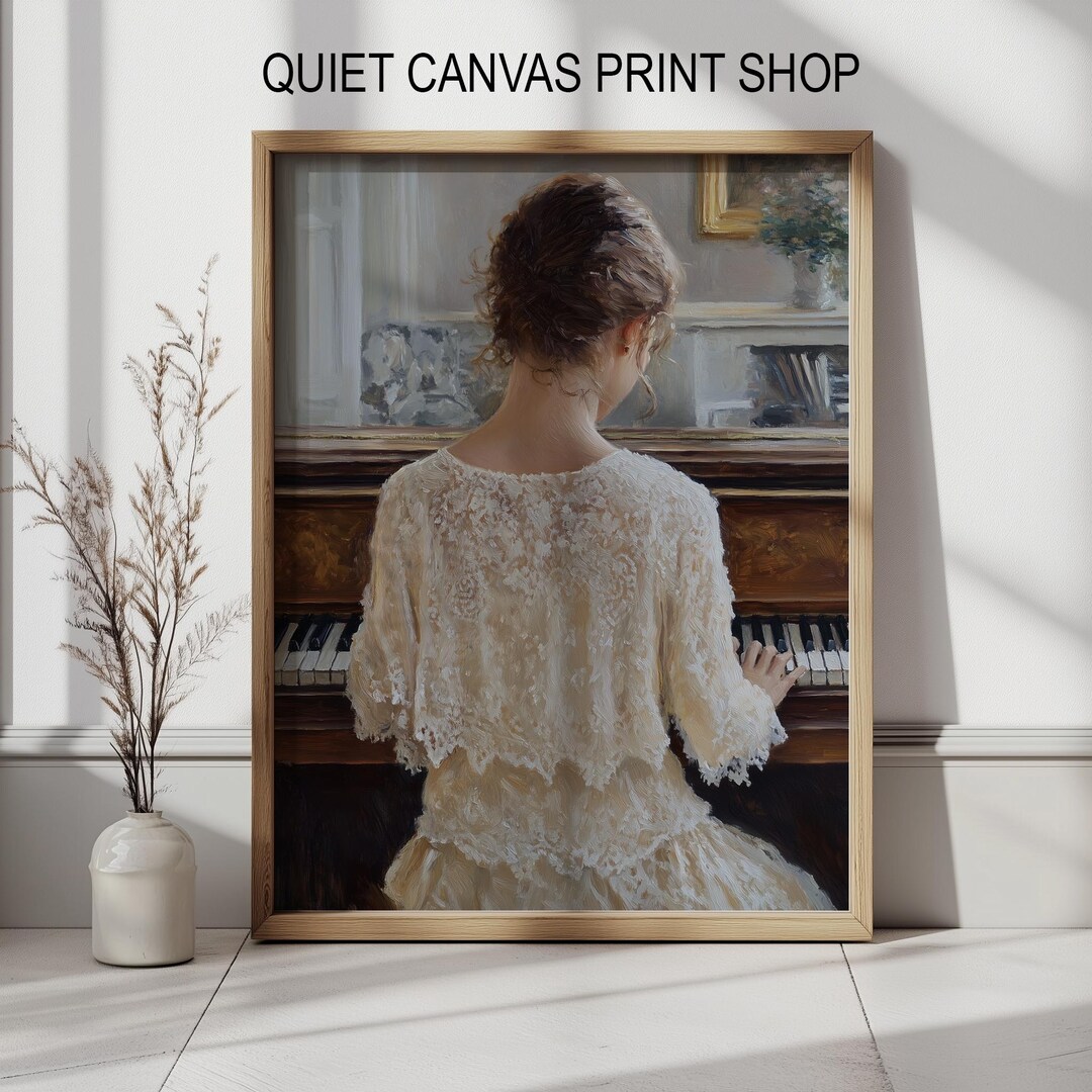 Vintage Woman at Piano Art Print, Antique Scene (digital Download) - Etsy