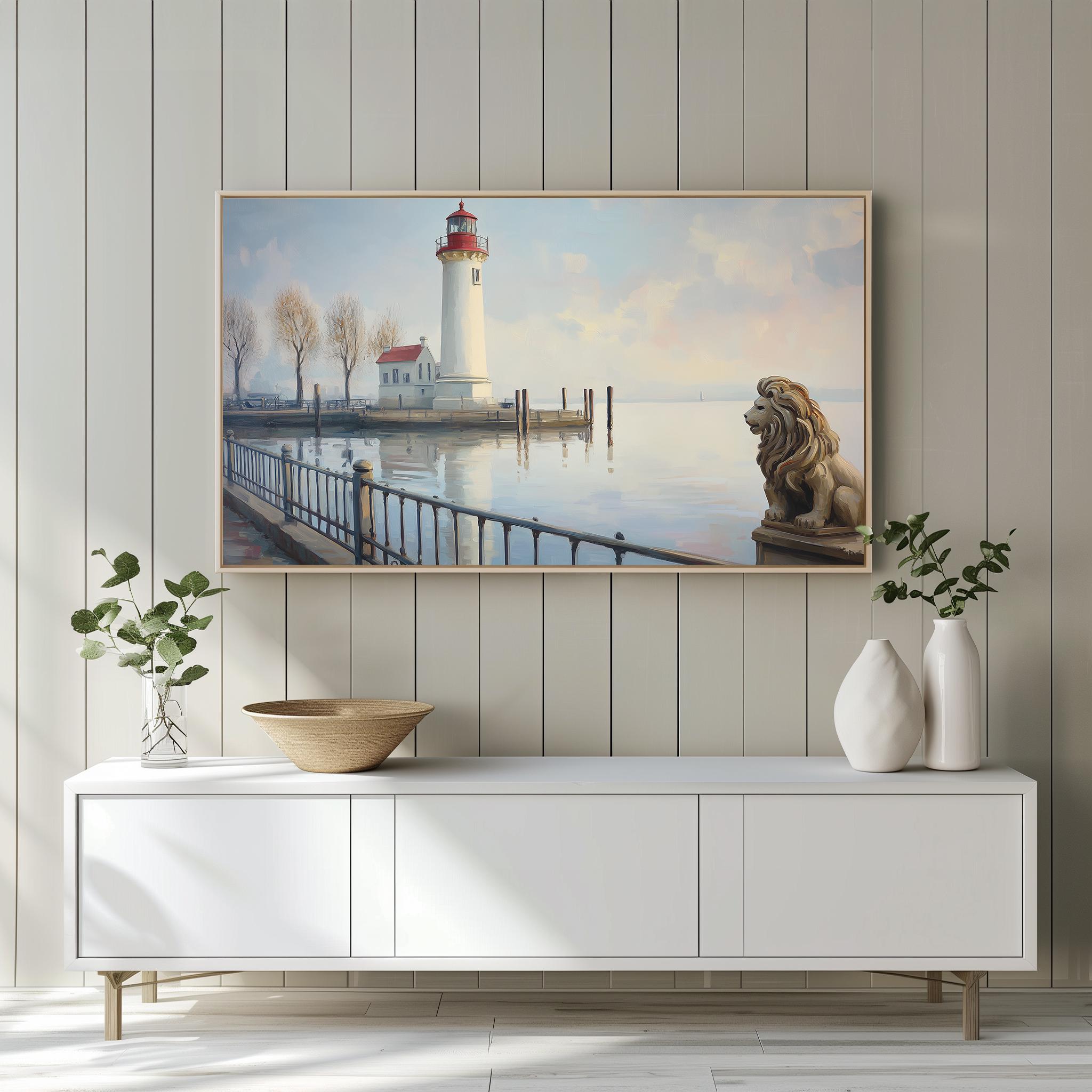 ルチェマーレ　LUCE MARE ジョルジオ・ロッティ　アート本sealight Vintage Nautical Lindau Lighthouse Art, Moody Coastal Frame TV Art