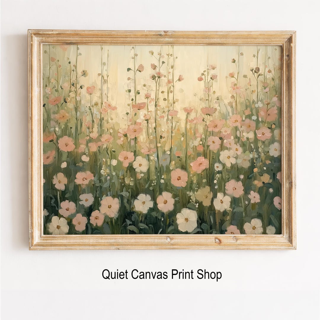 Cottagecore Wildflower Meadow Art Print – Vintage Floral Painting ...