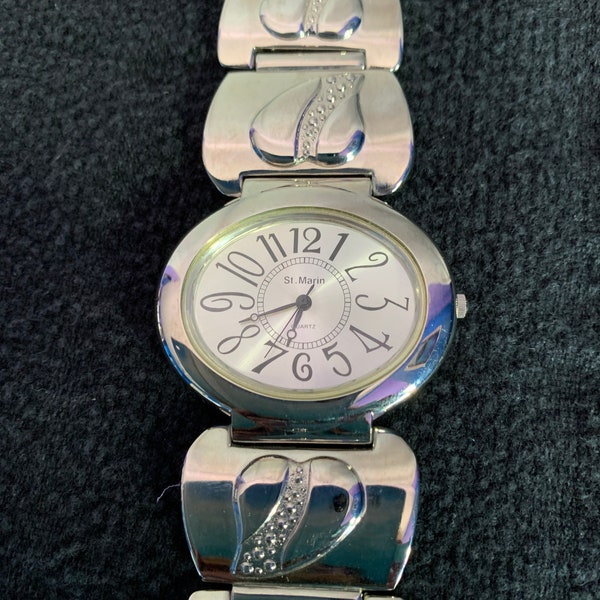 Silver Silver Heart Design Watch