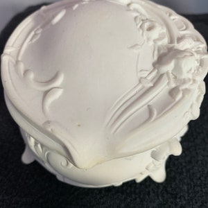 Vintage ceramic floral heart trinket box