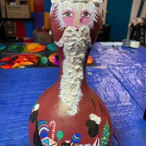 Santa Claus Gourd- hand made- vintage