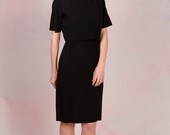 Vintage 1960 39 s Leslie Fay Little Black Jackie O Dress Two Piece Outfit Size Medium