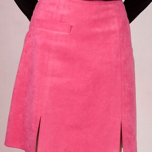 Vintage 1970's Mod Ultrasuede Hot Pink A-line Skort Size Small image 2