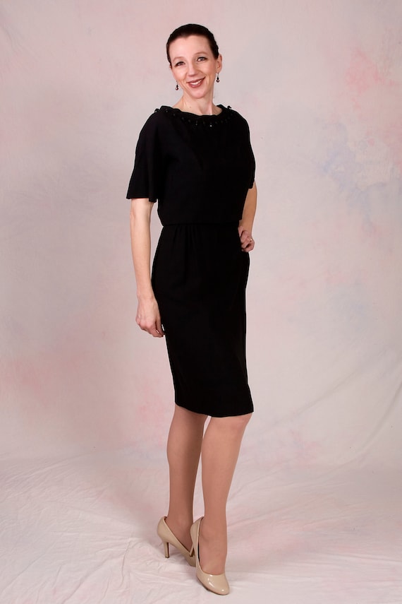 Vintage 1960's Leslie Fay Little Black Jackie O Dress Two Piece Outfit Size Medium - Etsy Vintage 1960's Leslie Fay Little Black Jackie O Dress Two Piece Outfit Size Medium - Etsy