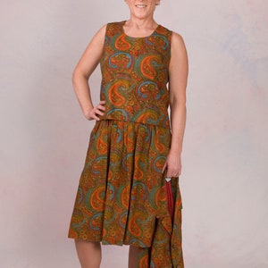 Vintage 1960 's 3 stuk Pailsey Boho outfit rok pak maat medium afbeelding 4