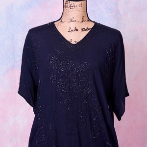 Vintage 1920&#39;s Flapper Beaded Short Sleeve Tunic One Size