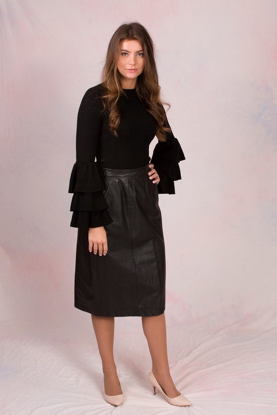 Medium 1980s Black Pencil Skirt