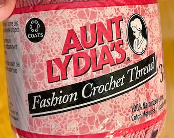 Aunt Lydia’s Fashion Super Fine Crochet Thread Size 3, 100% Mercerized Cotton, Warm Rose