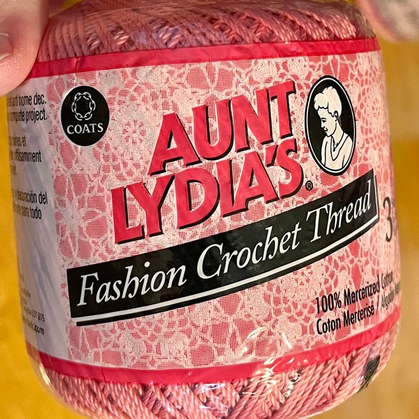 Aunt Lydia’s Fashion Super Fine Crochet Thread Size 3, 100% Mercerized Cotton, Warm Rose