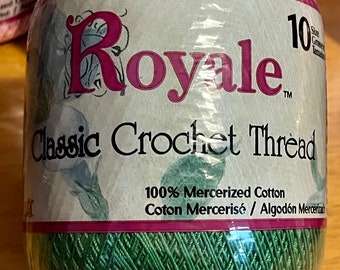 New Coats & Clark Royale Cotton Crochet Thread Size 10, Myrtle Green, 350 yards/Ball