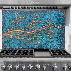 Handmade Copper Tree Branch Wall panel, Backsplash for kitchen, Indoor Outdoor decor