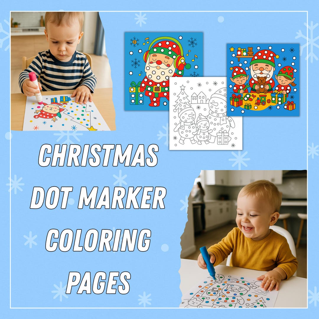 Christmas Dot Marker Coloring Pages – 20 Pages Holiday Activity for ...