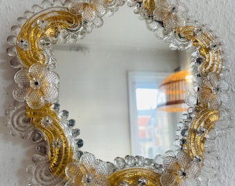 ヴィンテージ ベネチアン ムラーノガラス ミラー | ゴールドカラー | 1960年代