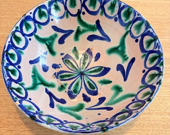 Vintage fajalauza lebrillo keramische kom | Handgeschilderd | Spaans | Grenada | Jaren 70
