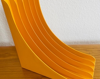 ヴィンテージ 西ドイツ製 オレンジ ビニールレコードラック | ミッドセンチュリーモダン | スペースエイジ | 1970年代