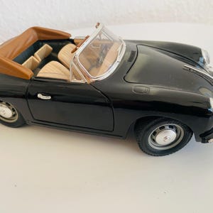 Bburago 1961 Porsche 356B Cabriolet Model Car | 1/18 Scale | Vintage | Mid-century Modern | 1960s
