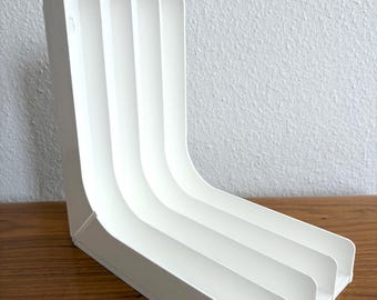 ヴィンテージホワイトビニールレコードラック | ミッドセンチュリーモダン | 収納ラック | 1970年代