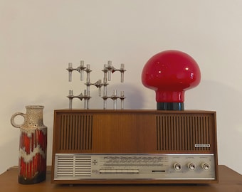 Vintage Duitse glazen lamp van Peill & Putzler |  Paddestoelvorm | Halverwege de eeuw modern | Jaren 60