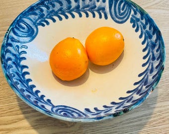 ヴィンテージ ファハラウサ レブリジョ セラミックボウル | 手描き | スペイン | グラナダ | 1960年代