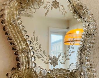 ヴィンテージ ベネチアン ムラーノガラス ミラー | イタリア製 | 1960年代