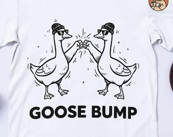 Goose Bump SVG PNG | Cool Goose Fist Bump Clipart | Funny Goose Design | Hipster Goose Shirt Graphic | Digital Download Cut File