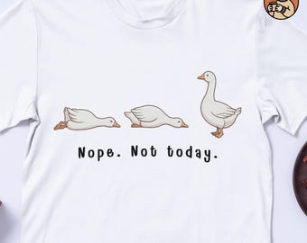 Lazy Goose Clipart, Nope Not Today, Funny Animal Graphic (Digital Download)