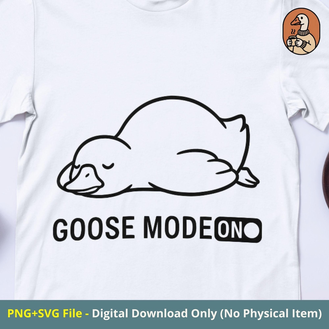 Goose Mode On, Sleeping Goose Line Art (SVG/PNG Digital Download) - Etsy