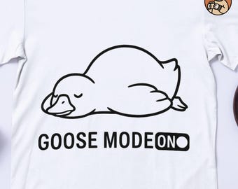 Goose Mode On, Sleeping Goose Line Art (SVG/PNG Digital Download)