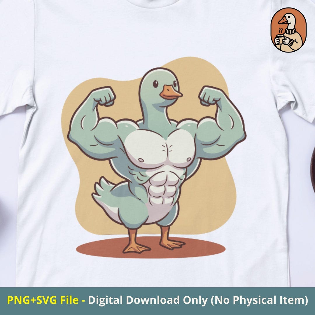 Buff Goose Clipart | Funny Gym Animal SVG PNG (digital Download) - Etsy