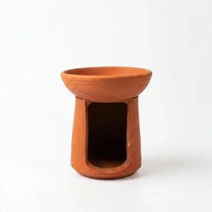 Terracotta Aroma Diffuser, Handmade Clay Oil Tealight Holder, Meditation Lamp, Yoga Room Spa Decor